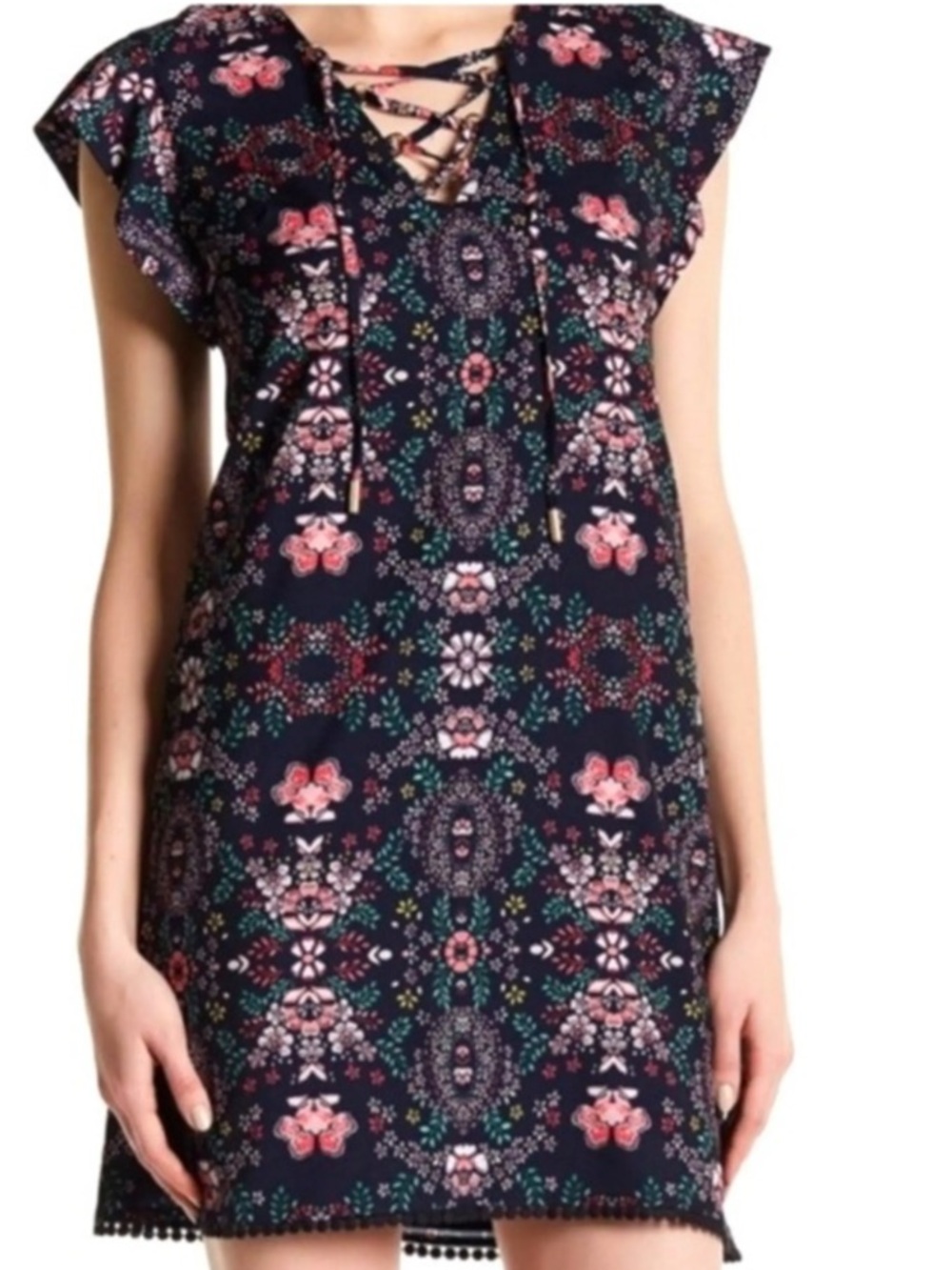 Jessica Simpson floral lace up dress.